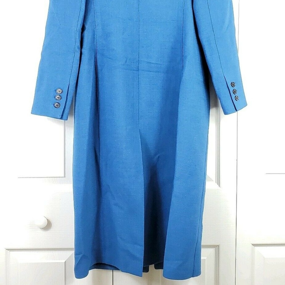 SMYTHE blue peaked lapel column long wool coat - Picture 7 of 8